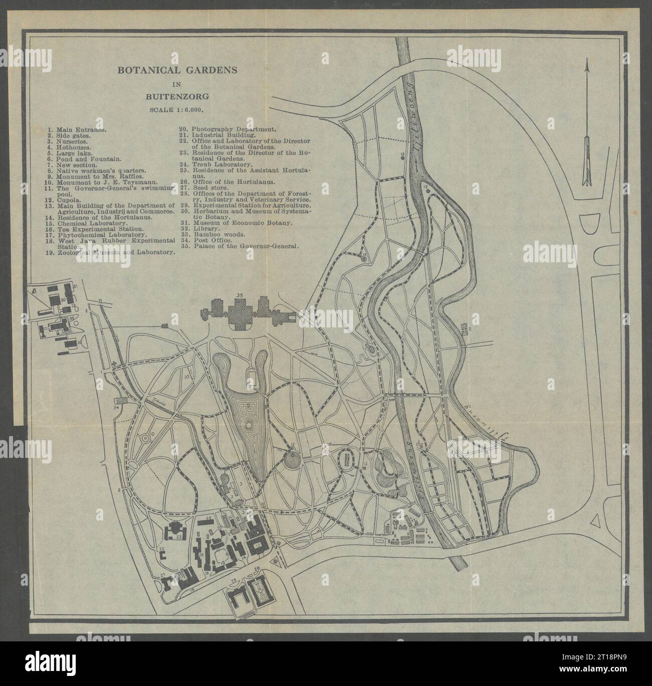 Botanical gardens in Buitenzorg. Bogor, Java, Indonesia. VAN STOCKUM ...