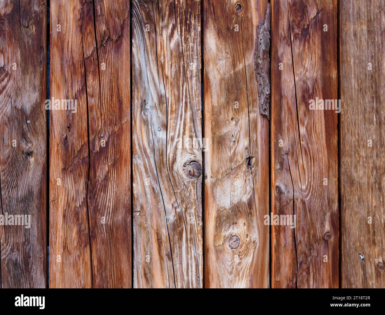 Rustic weathered wood background, Old Village, Zermatt, Switzerland Stock Photo