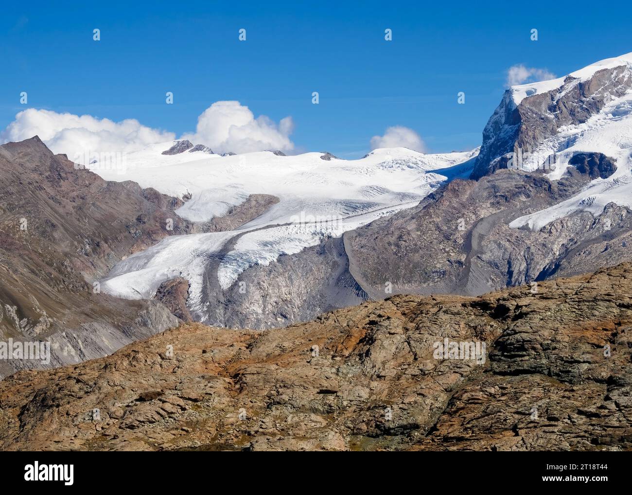 View of a glacier from the matterhorn glacier paradise viewing platform, Zermatt, Switzerland Stock Photo