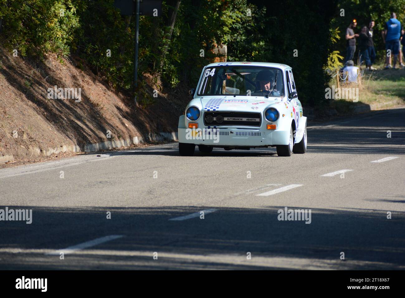 Pesaro , Italy - 06 ott 2023 : autobianchi A 112 edition, sprint race in san bartolo pesaro Stock Photo