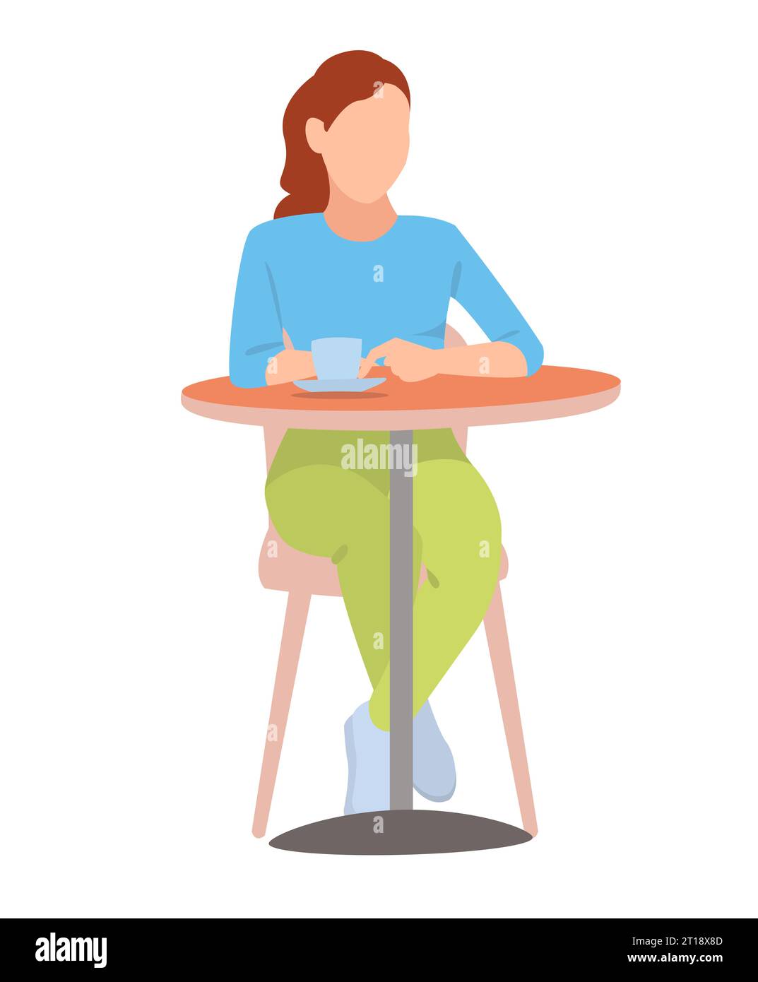 Portrait of women drinking coffee in outdoor cafe Stock Photo