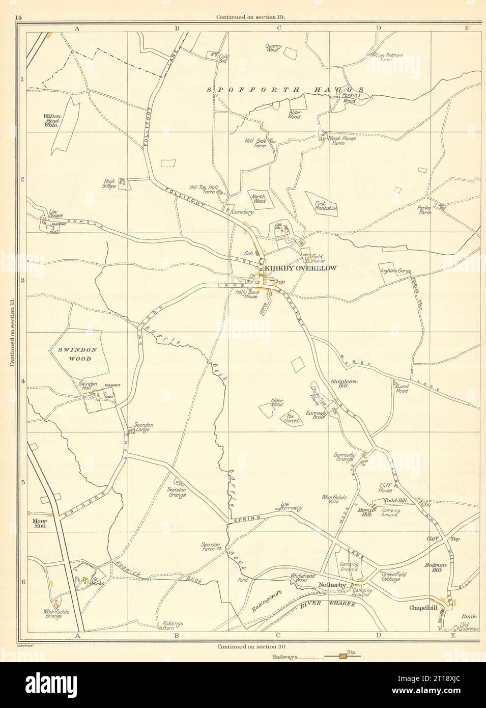 KIRKBY OVERBLOW Spofforth Haggs Netherby Chapelhill Spacey Houses 1935
