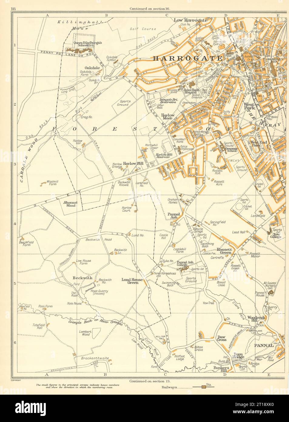 HARROGATE Harlow Hill Beckwith Pannel Rossett Green Burn Bridge 1935