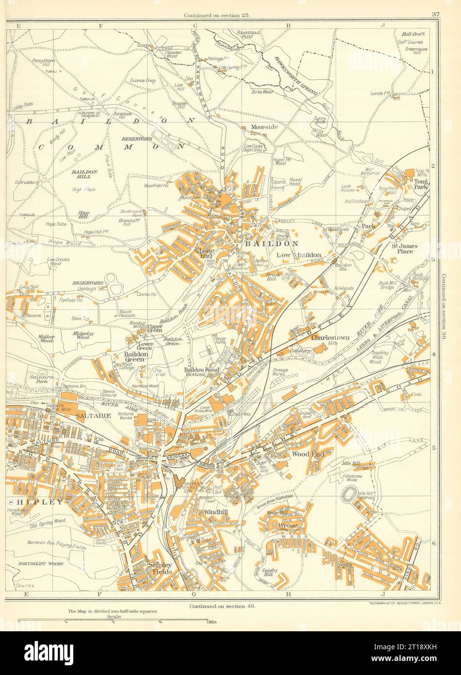 SHIPLEY Baildon Common Wood Green Low Windhill Wrose Saltaire 1935 old