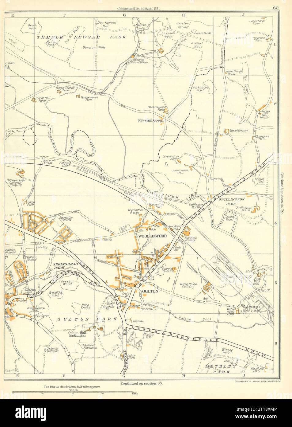 YORKSHIRE Rothwell Newsam Green Oulton Winter Wood Woodlesford 1935 old