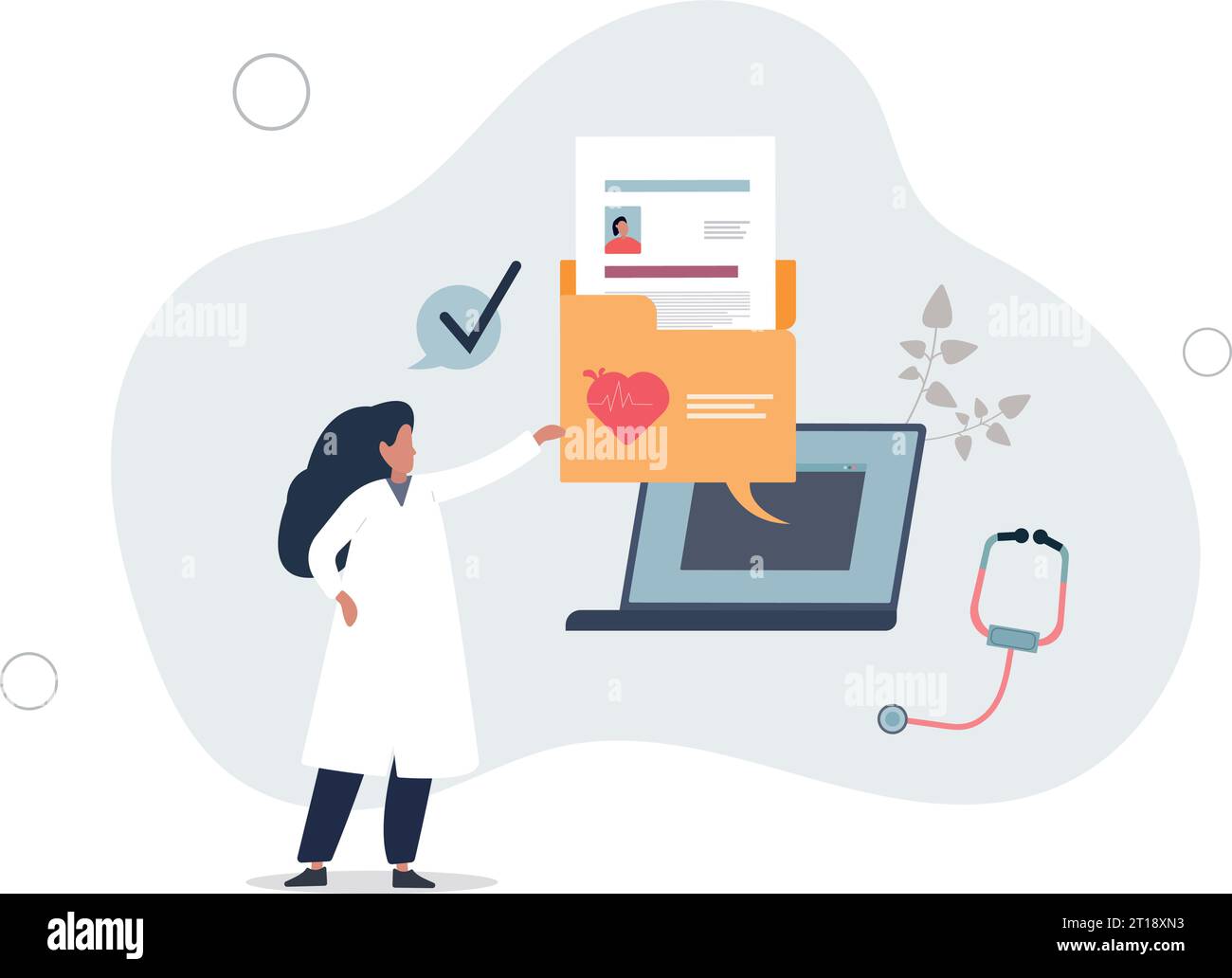 Electronic health records and patient medical data folder.Healthcare ...