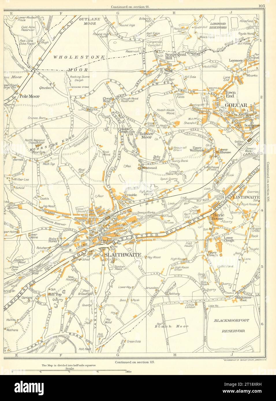 SLAITHWAITE Golcar Wholestone Pole Moor Linthwaite Scapegoat Hill 1935