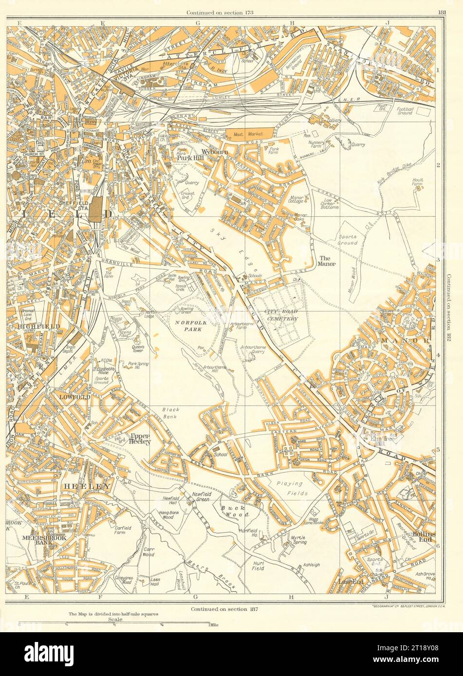 SHEFFIELD Heeley Highfield Arbourthorne Burngreave Manor Estate 1935
