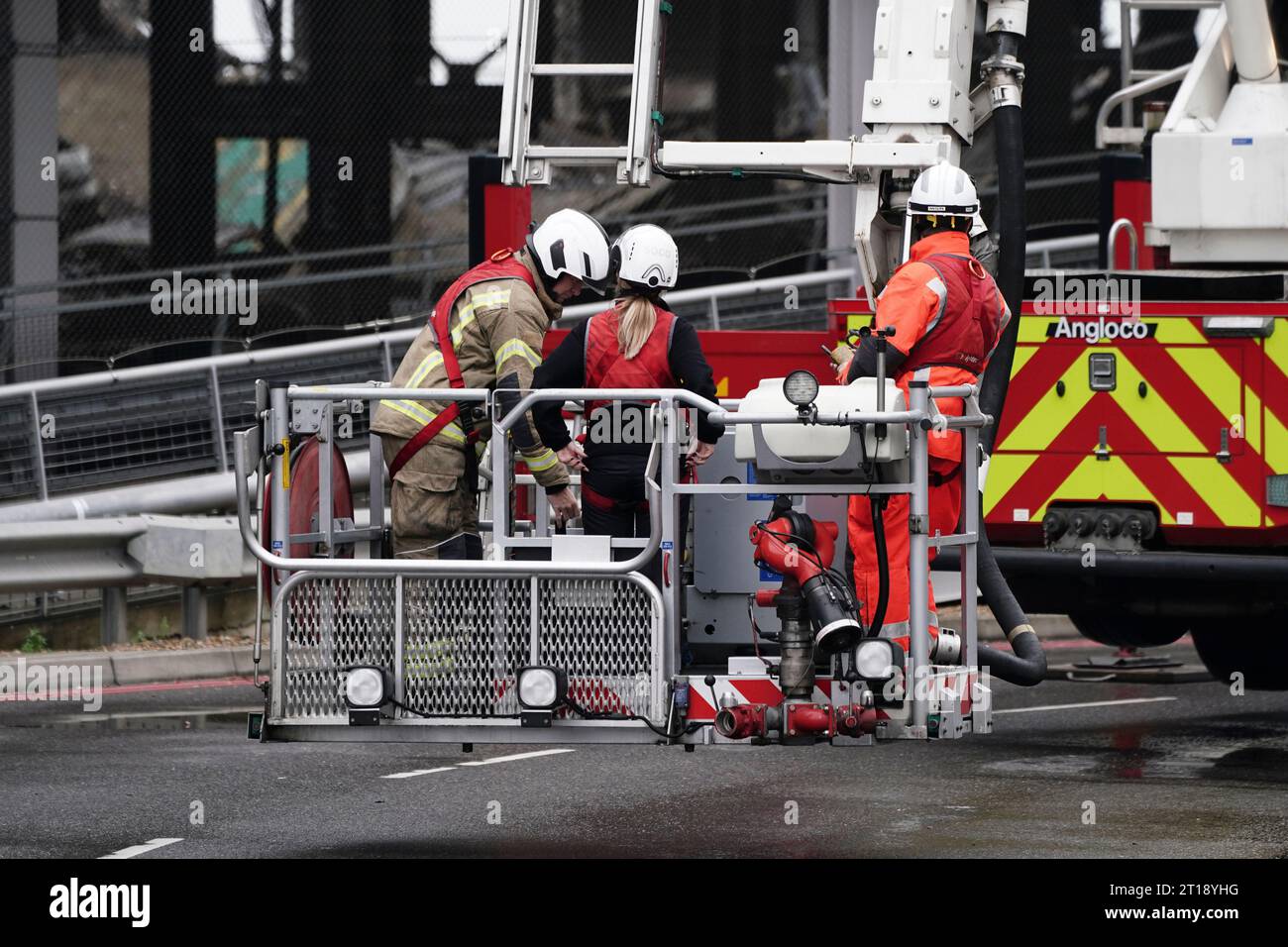 The scene at Luton Airport after a fire ripped through level three of
