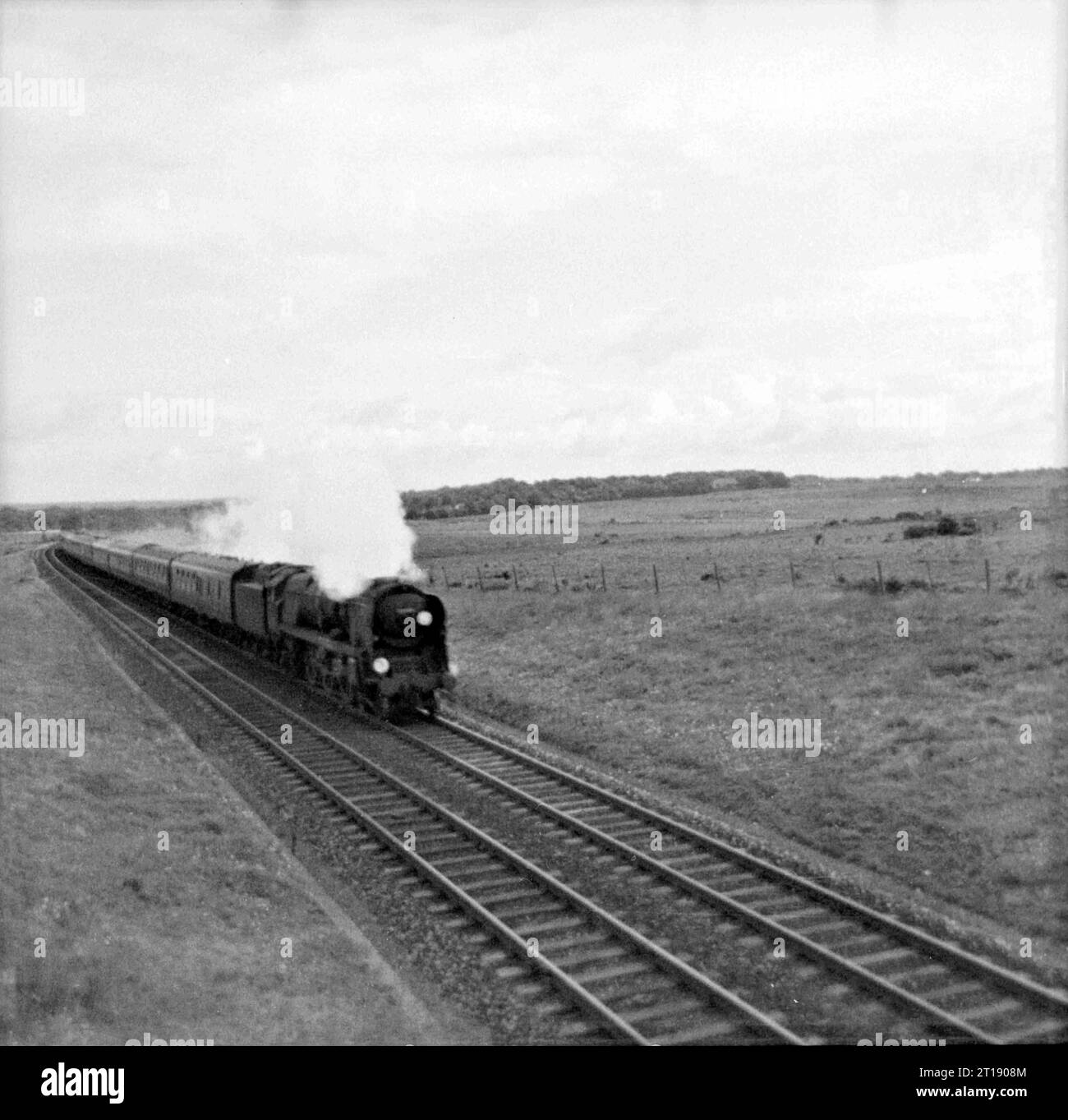 Brockenhurst in the New Forest England, on a summer's day showing Southern Railway engines working the journey between London Waterloo to Weymouth, in 1965-66 Stock Photo