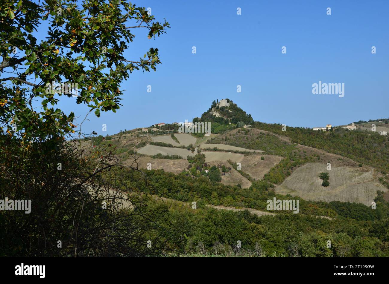 On the hills of the Reggio Emilia Apennines stands the cliff on which the castle of Canossa was