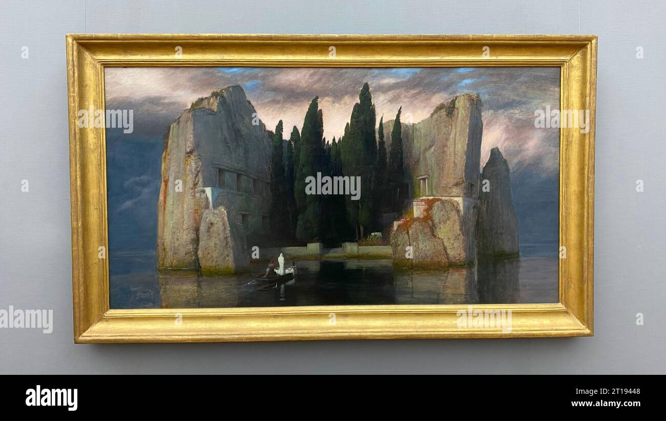 Isle of the Dead 1883, painting by Arnold Bocklin on display in Nationalgalerie in Berlin, Germany Stock Photo