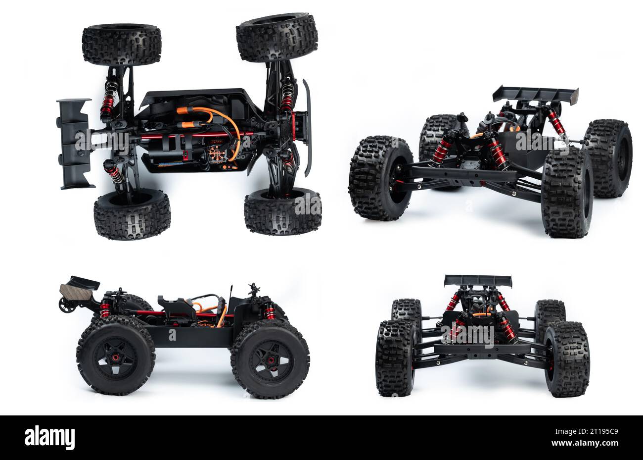 Rc car chassis  different views isolated on white studio background Stock Photo