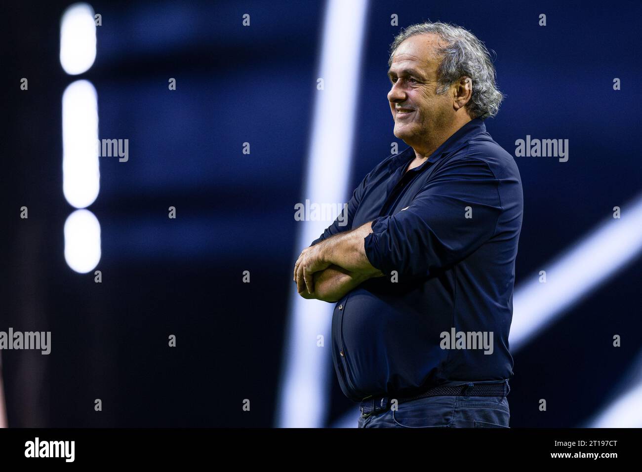 Michel Platini during the 'Together, a Black & White Show', an event organized by Juventus FC as part of the celebrations for the 100 years of the Agnelli family as president of the club. Stock Photo