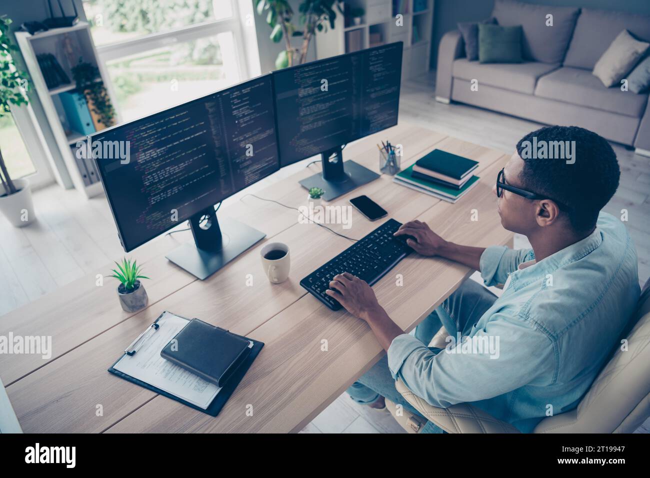 Coder workstation programming on pc hi-res stock photography and images ...