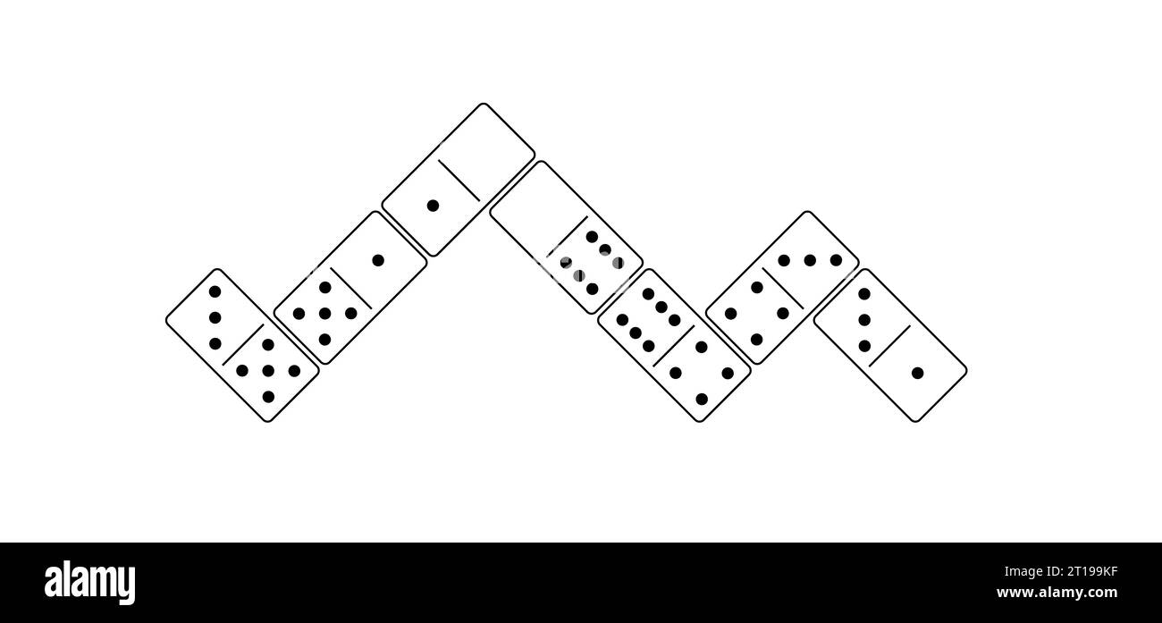 Domino tiles. Classic dominoes, domino's pictogram. Playing, parts of