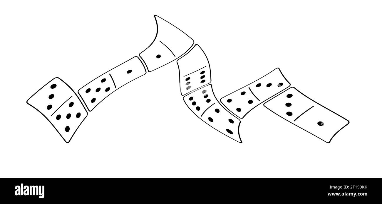 Domino tiles. Classic dominoes, domino's pictogram. Playing, parts of