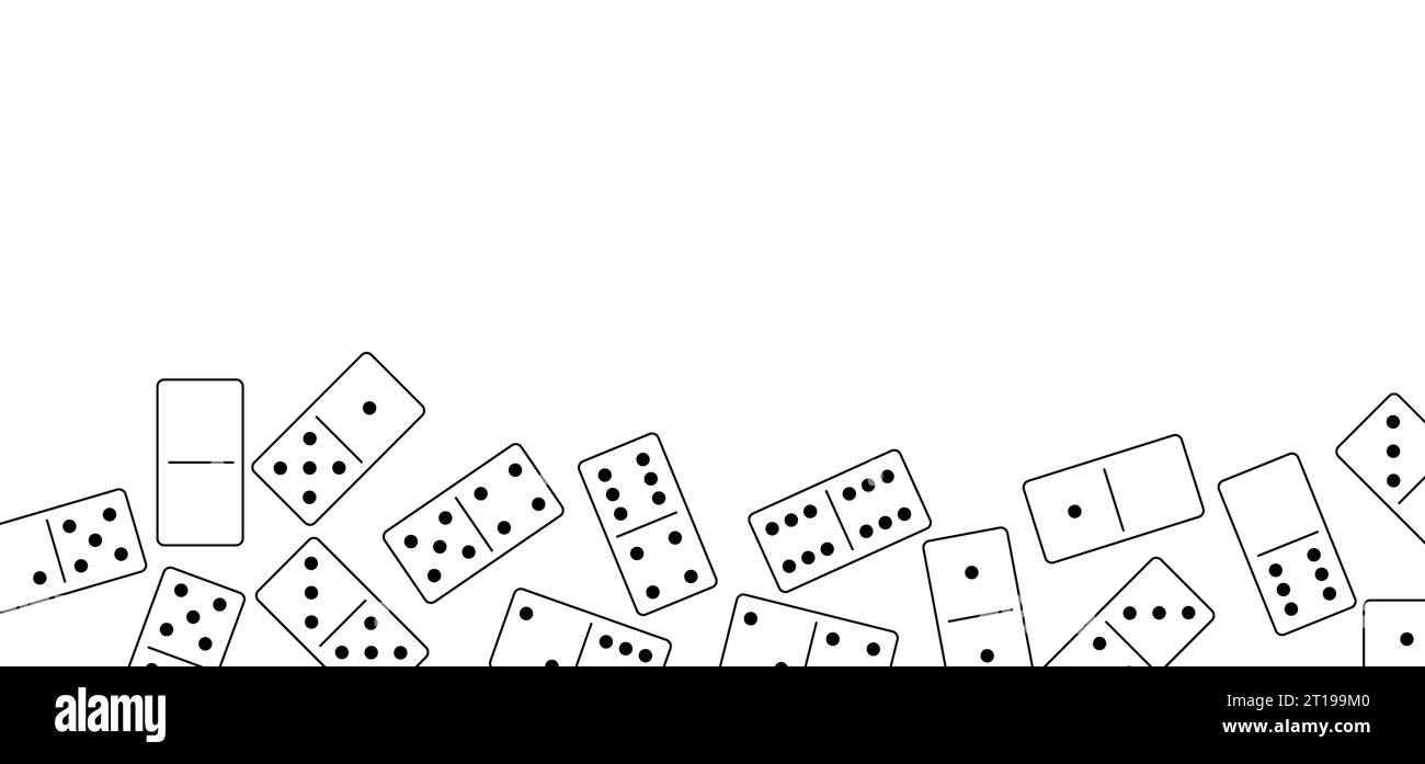 Domino tiles. Classic dominoes, domino's pictogram. Playing, parts of