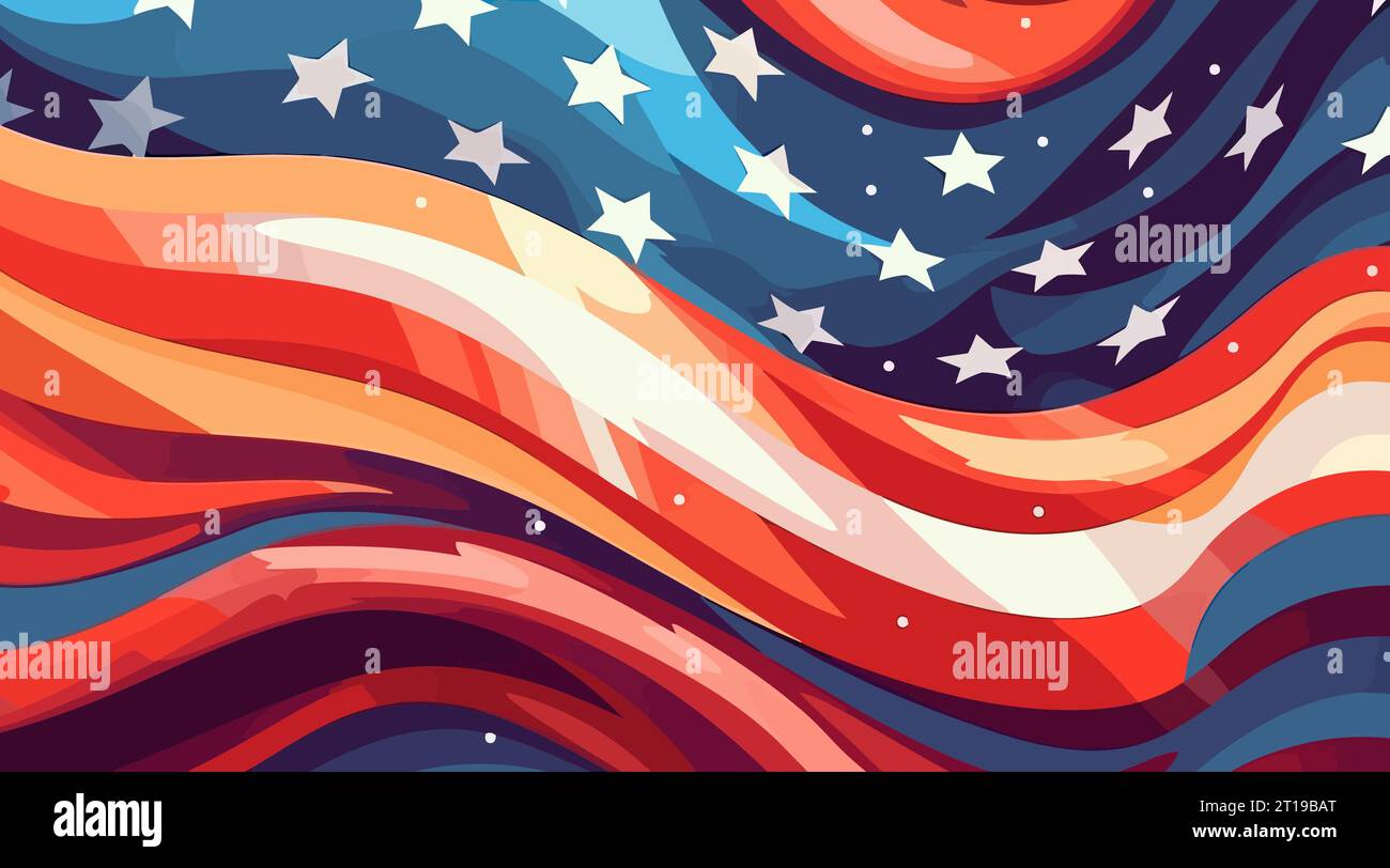 Abstract flat background with USA flag. Vector illustration Stock ...