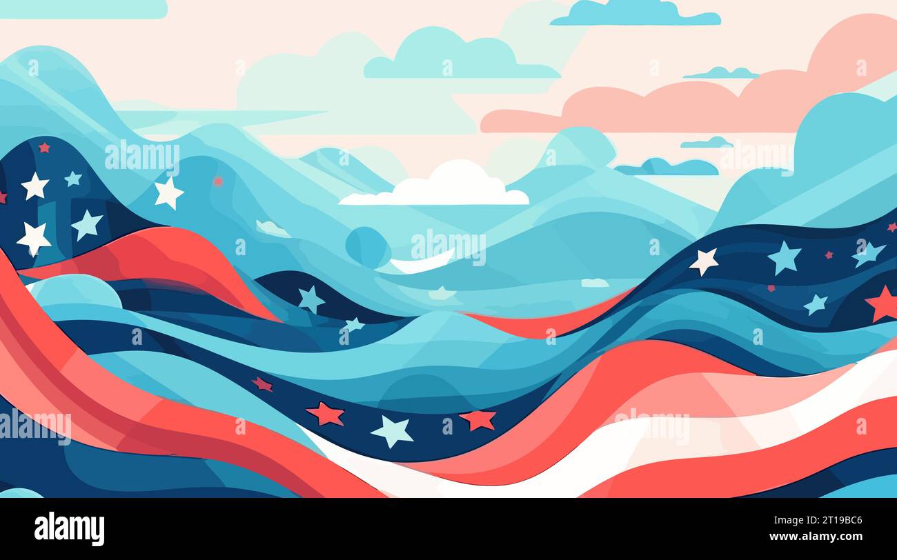 Abstract flat background with USA flag. Vector illustration Stock ...
