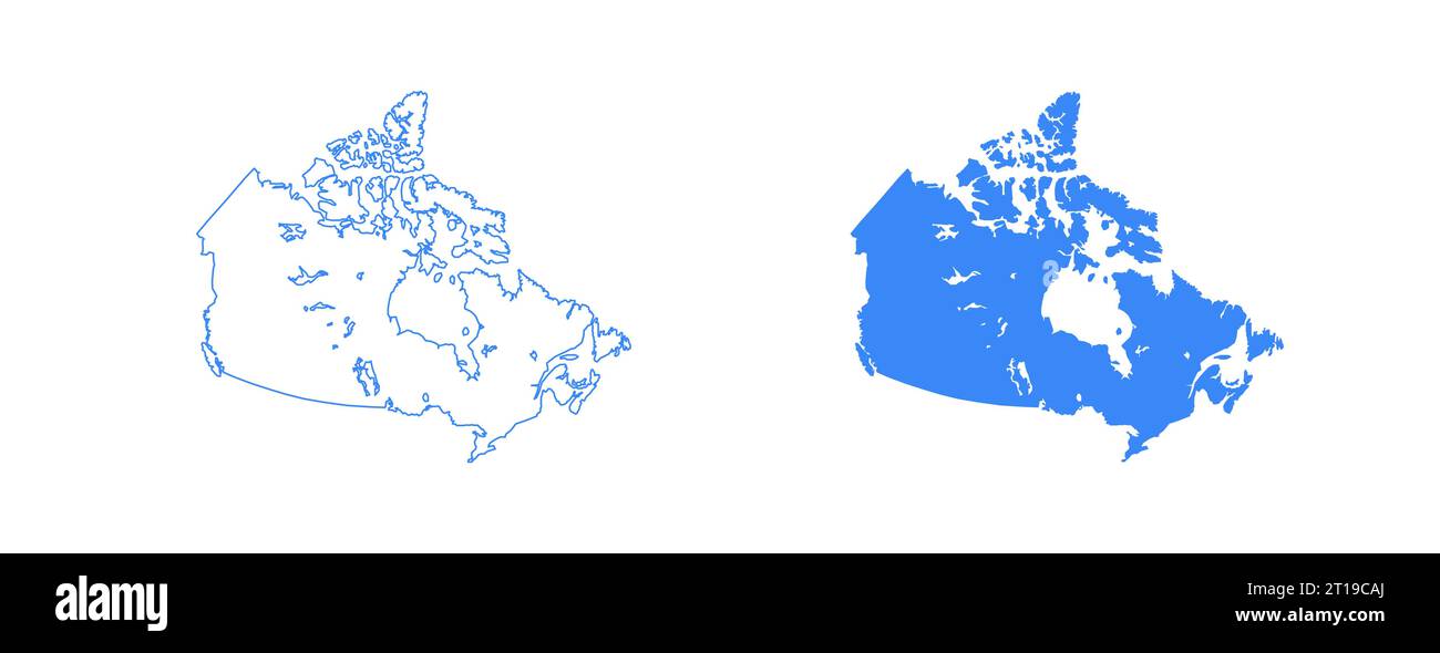 Canada map. North America country. World geography illustration. Vector isolated blue icon Stock Vector