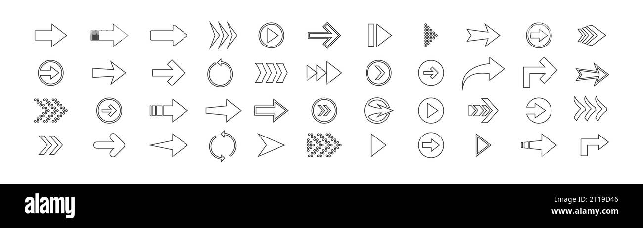 44 arrow line icon set. Isolated vector Stock Vector Image & Art - Alamy
