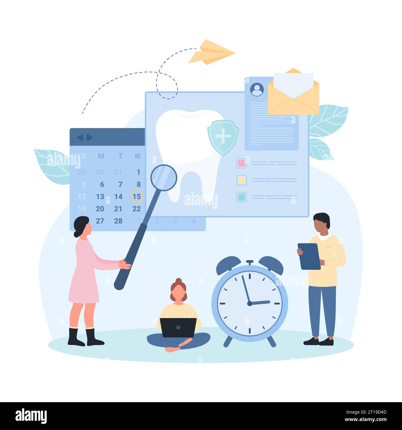 Dental appointment and checkup in hospital, stomatology vector