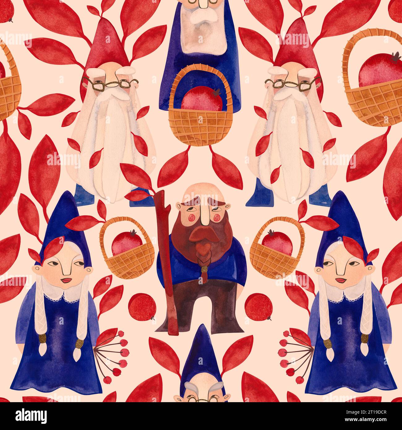 https://c8.alamy.com/comp/2T19DCR/autumn-gnomes-watercolor-seamless-pattern-for-fabrics-home-textiles-clothes-and-wrapping-paper-fairytale-vintage-style-beige-background-2T19DCR.jpg