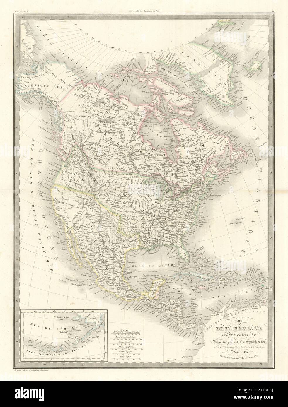 Carte de l 39 Amerique septentrionale - Carte De Lamerique Septentrionale North America United States Lapie 1830 Map 2T19EKJ