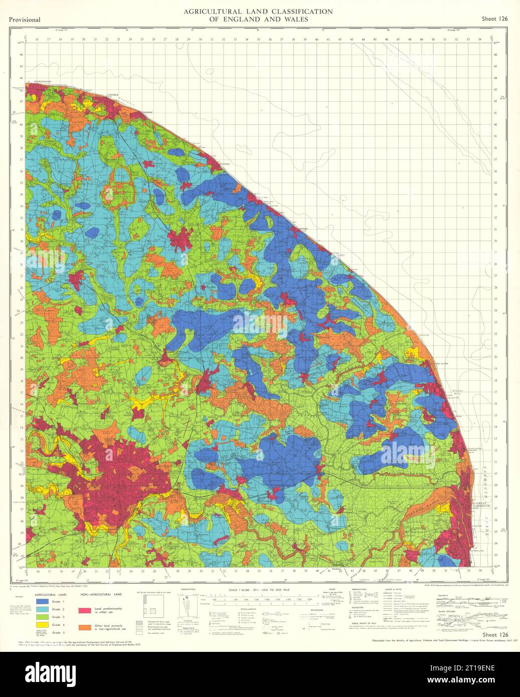Agricultural Land Classification 126 Norwich. Norfolk Broads & Coast