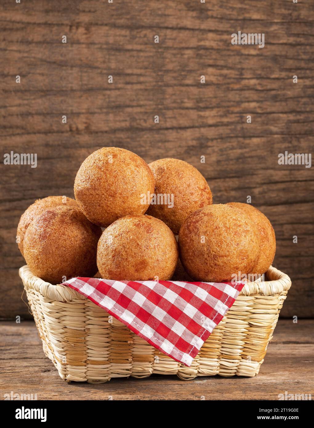 Traditional Colombian buñuelos (Deep Fried Cheese Bread) Stock Photo