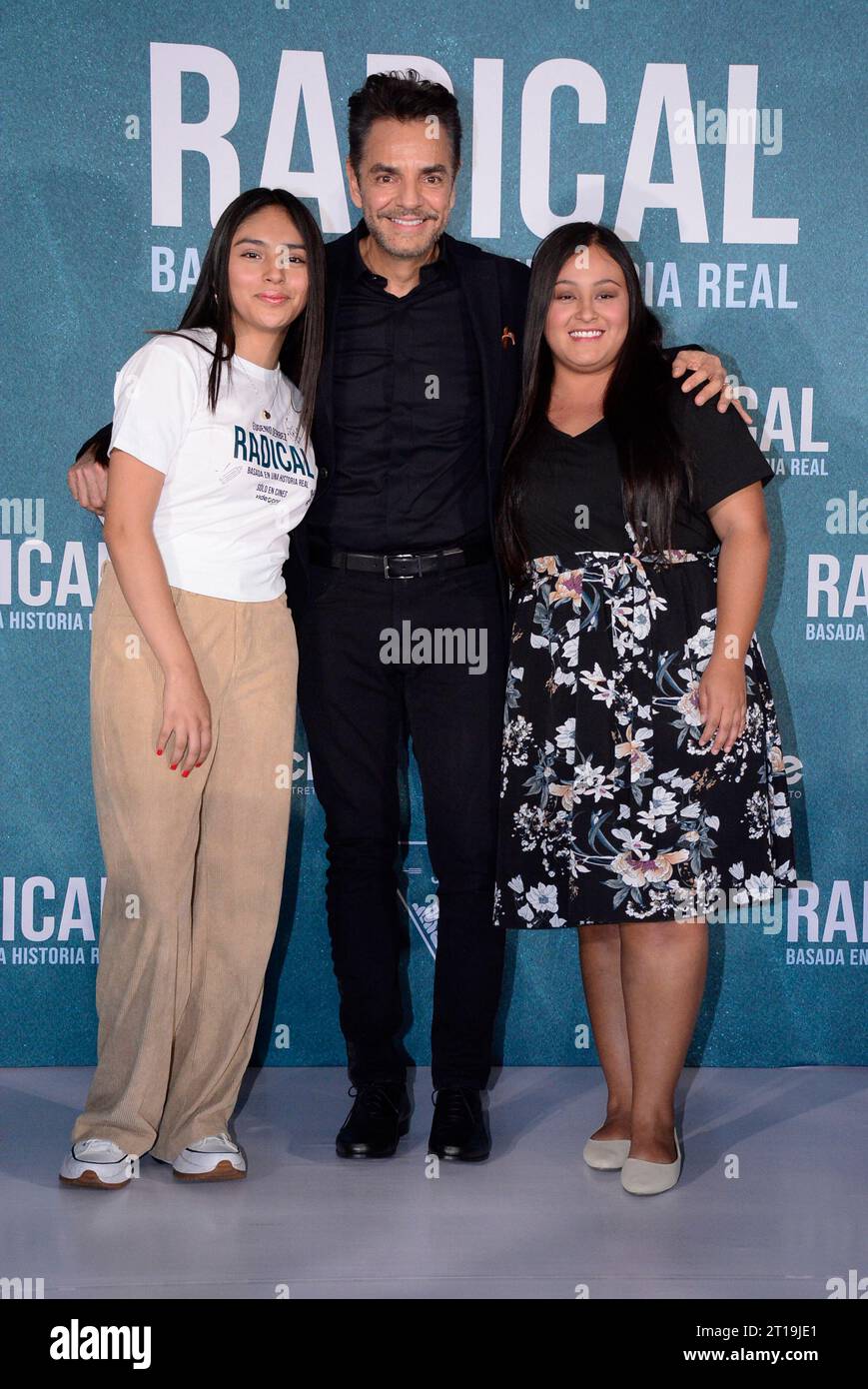 October 10, 2023, Mexico City, Mexico (LR) Jennifer Trejo, Eugenio Derbez, Paloma Noyola
