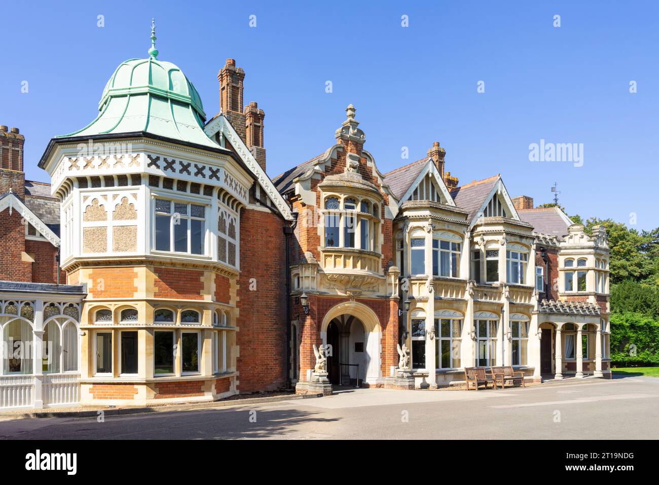 Bletchley Park Mansion House or Bletchley Park Mansion Bletchley Park house Bletchley Park Milton Keynes Buckinghamshire England UK GB Europe Stock Photo