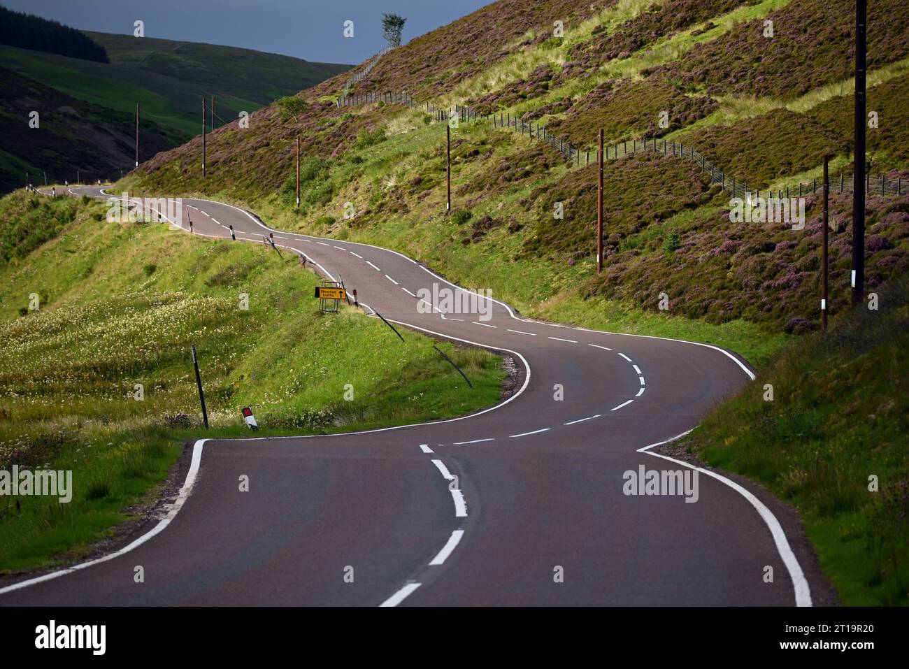 The scenic road B797 near the village of Leadhills, Scotland. Stock Photo