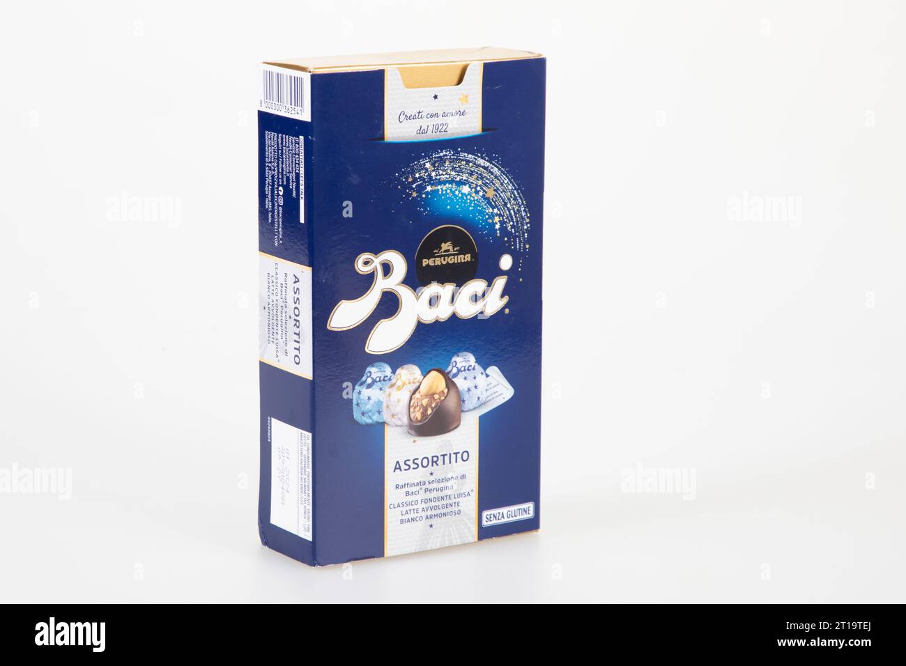 Milan , France - 10 09 2023 : Baci Perugina Chocolate packet logo text and sign brand made in Italy by Perugina Stock Photo