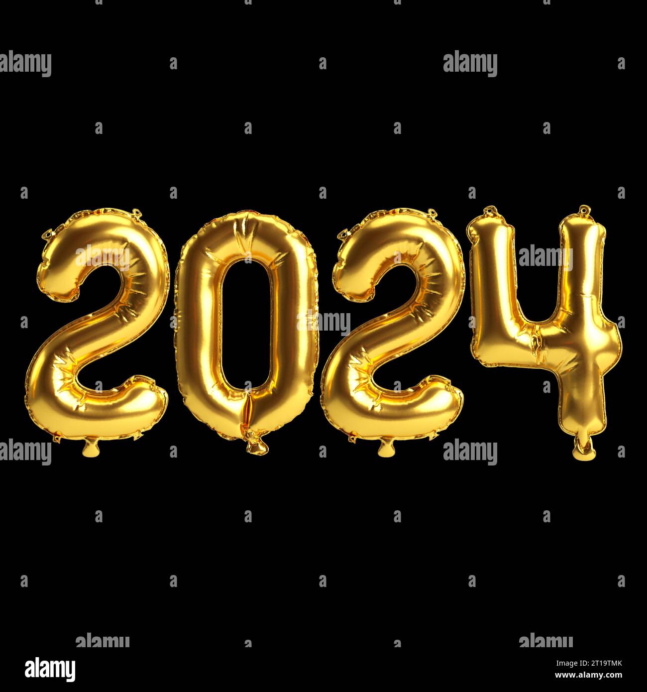 Bonne Année 2024 Ballon Et Ornements Autocollant Floral Moderne Ou  Conception De T-shirt