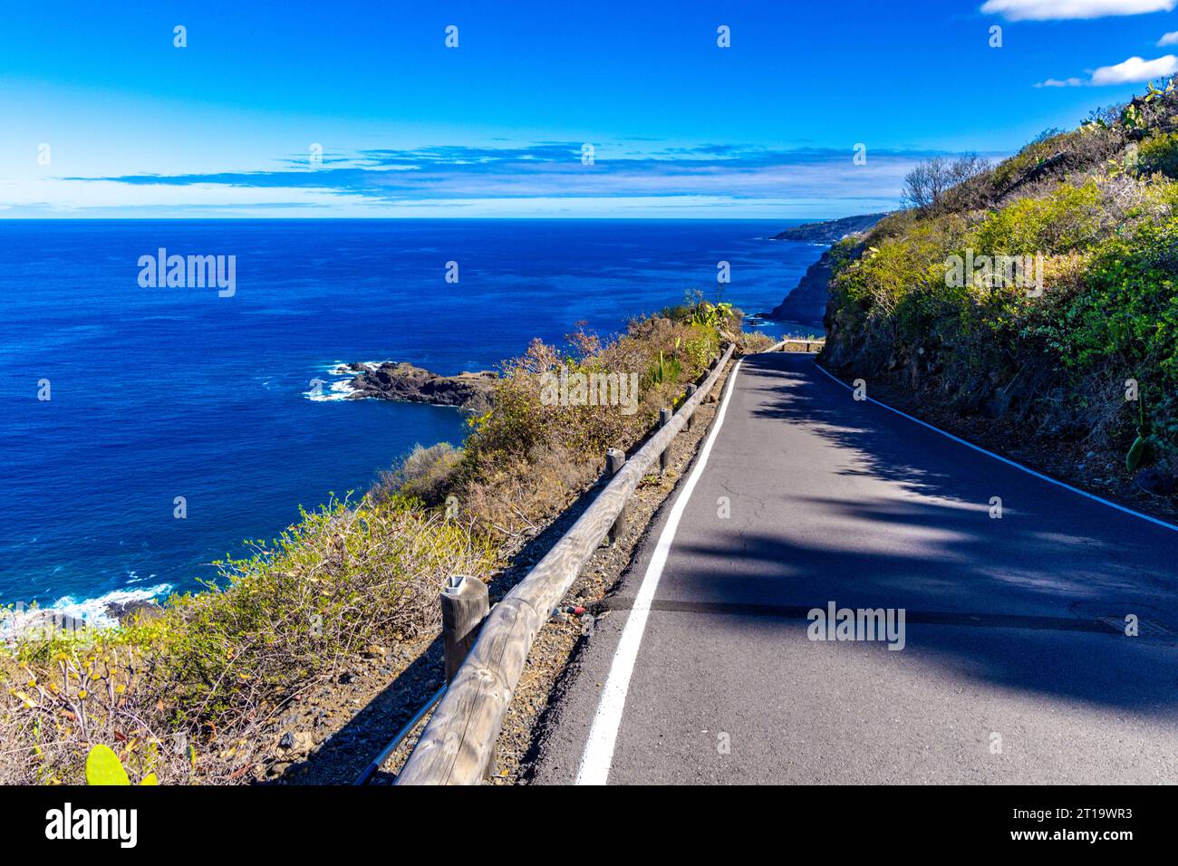 Winding narrow dangerous roads in the Canary Islands Spain Stock Photo