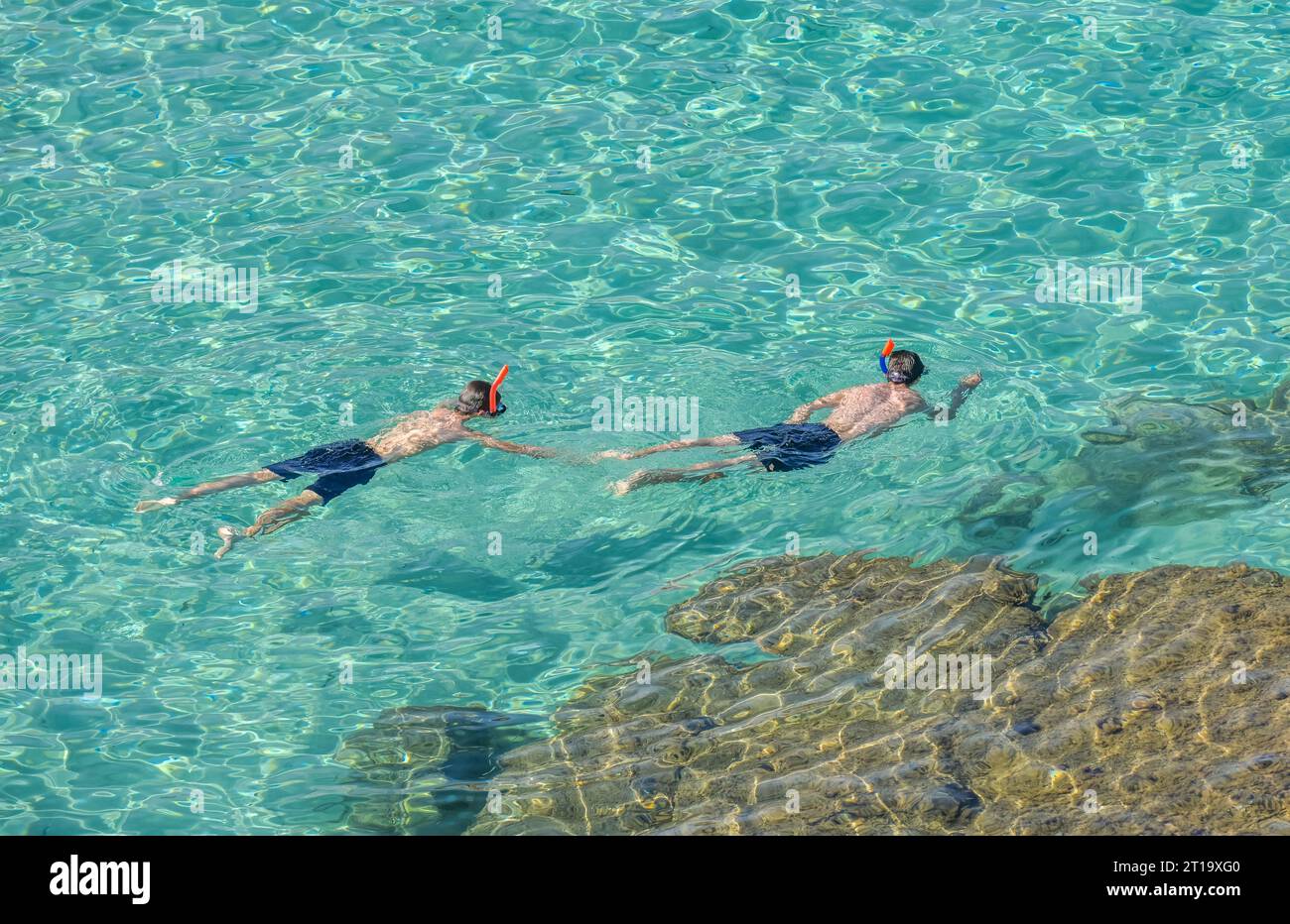 Schnorchler, Baden, Cala Torta, Mallorca, Spanien Stock Photo