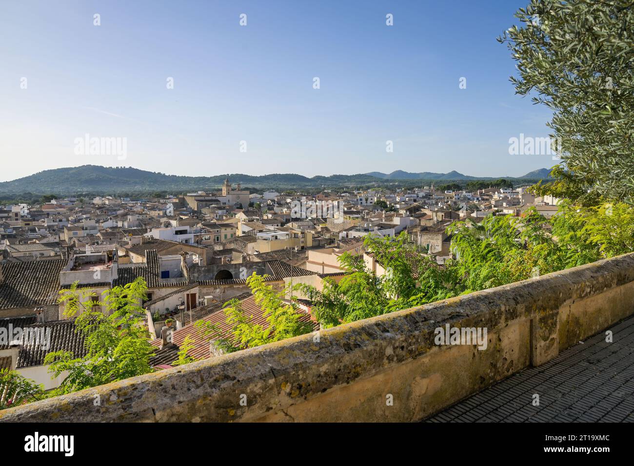 Stadtpanorama Arta, Mallorca, Spanien Stock Photo