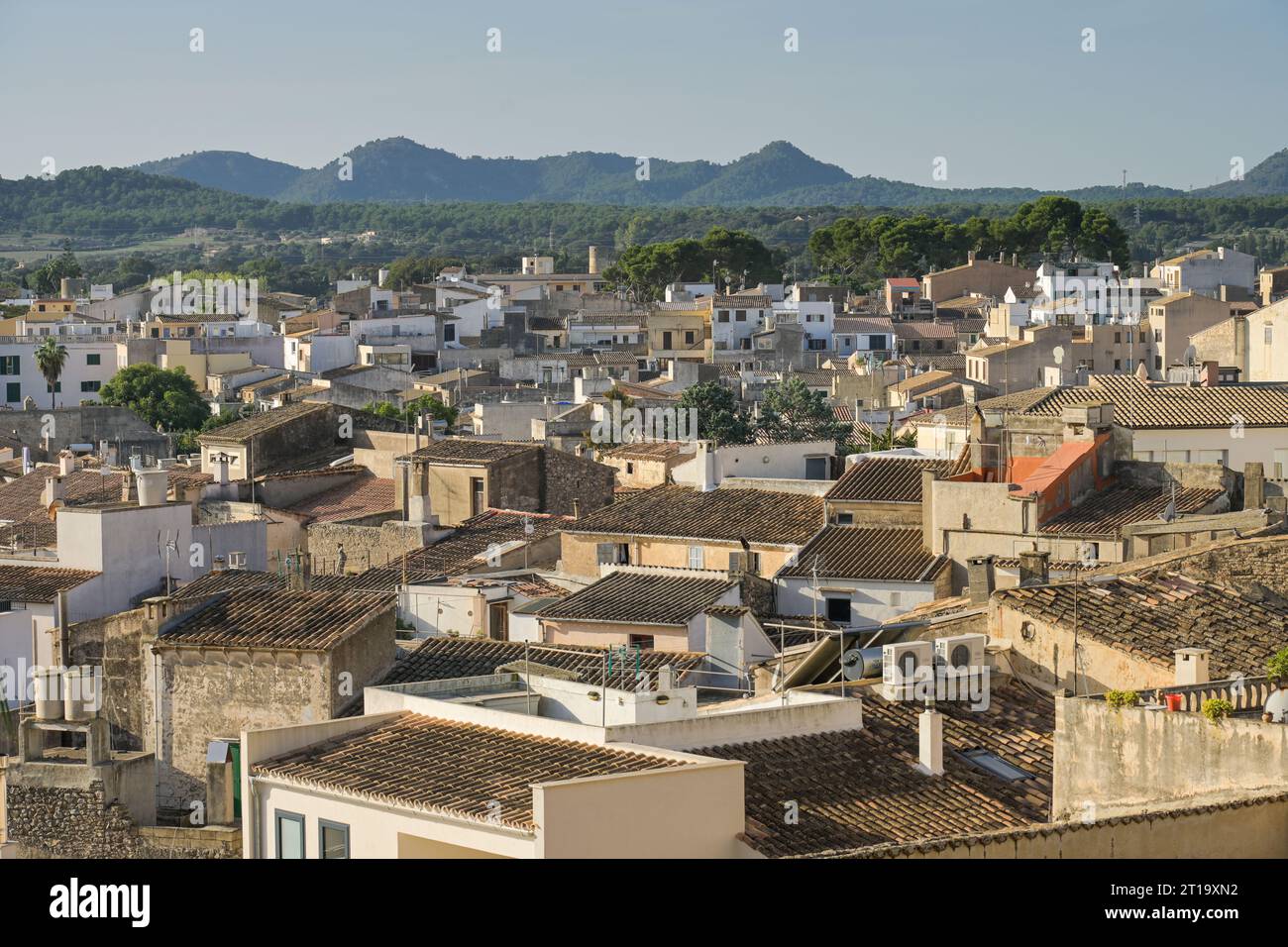 Stadtpanorama Arta, Mallorca, Spanien Stock Photo