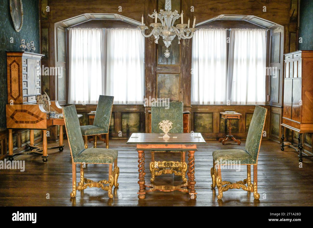 Ein Wohnraum des Grafen, Schloss Weikersheim, Baden-Württemberg, Deutschland Stock Photo
