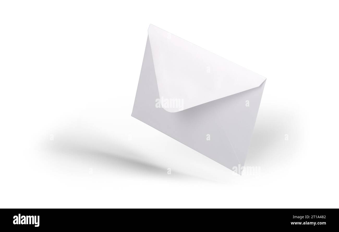 Envelope Shadow White envelope mockup, blank template, levitation whis shadow Stock ...