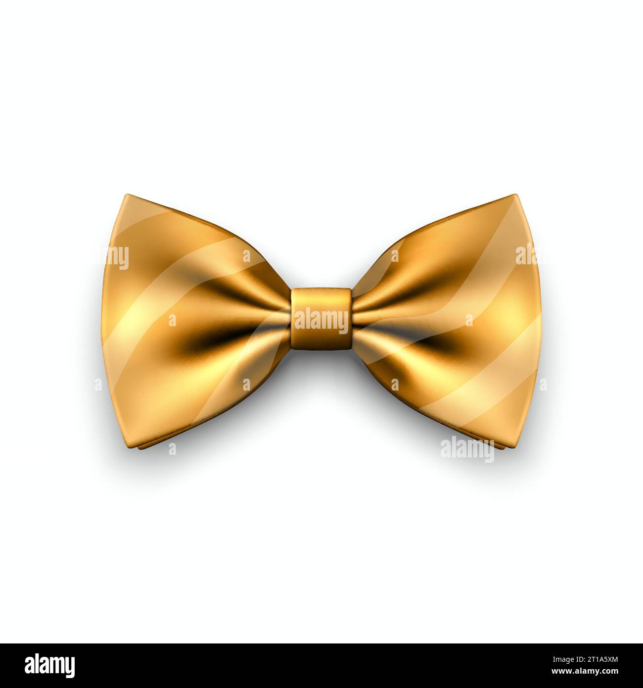 Vector 3d Realistic Yellow Golden Bow Tie Icon Closeup Isolated on ...