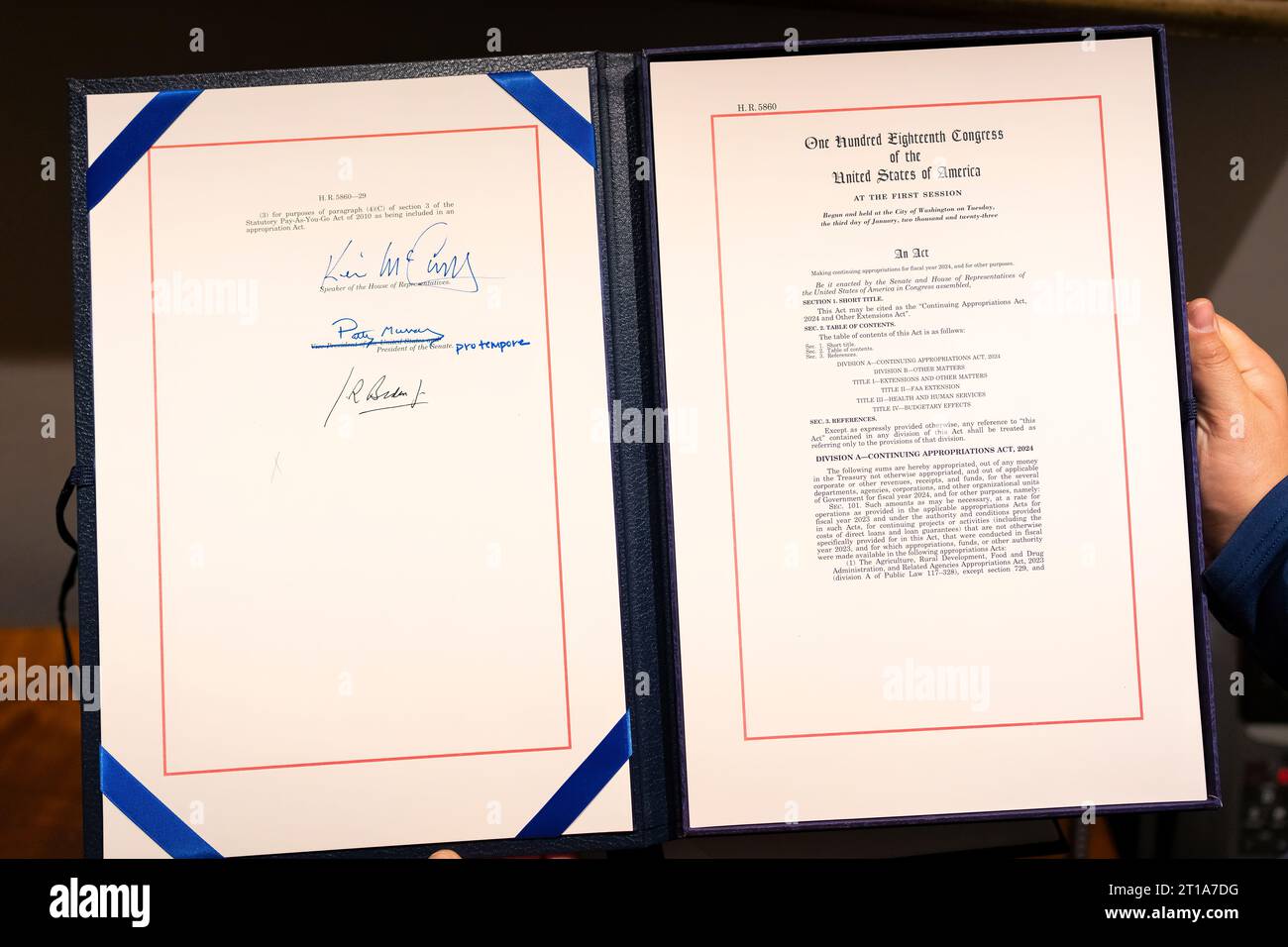 President Joe Biden signs a H.R., 5860 “Continuing Appropriations Act
