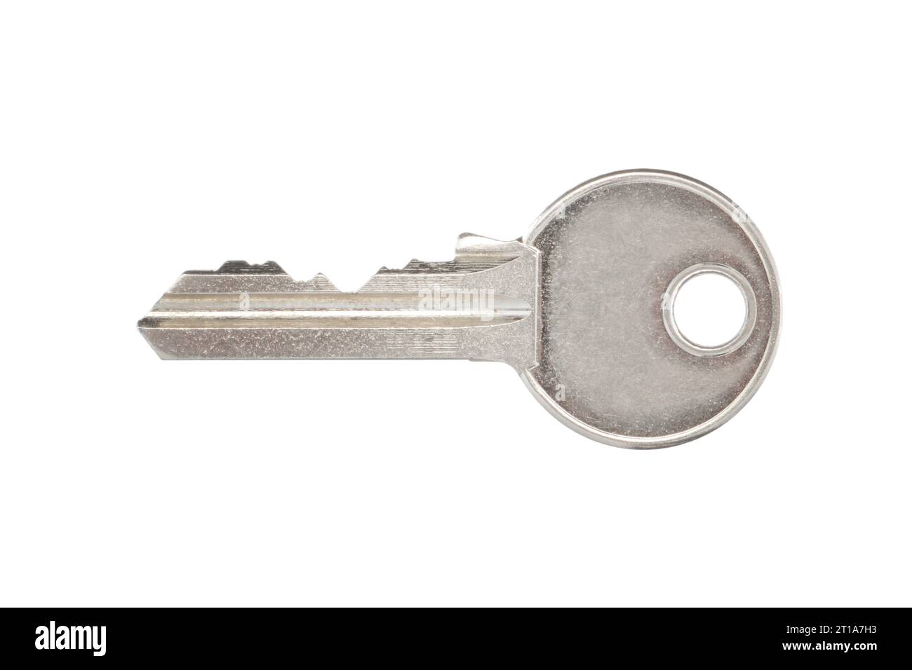 Silver house key with clipping path Stock Photo Alamy