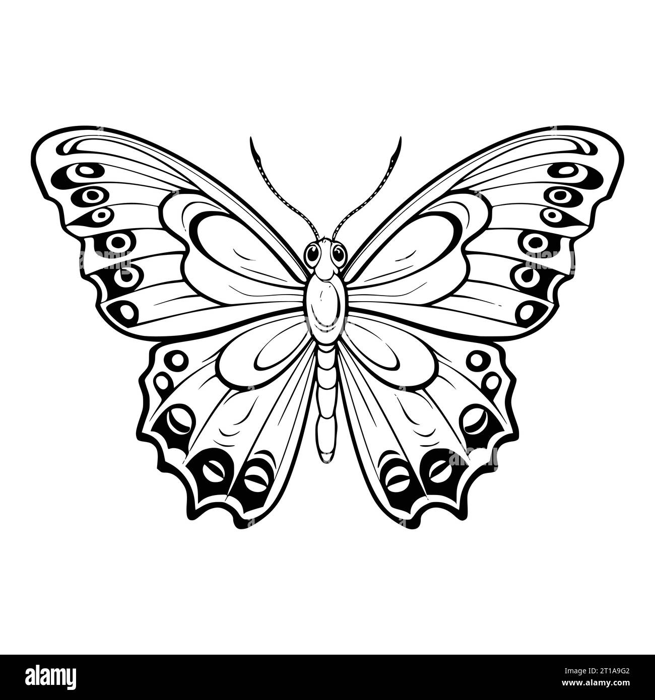 Butterfly Coloring Page for Kids Stock Vector