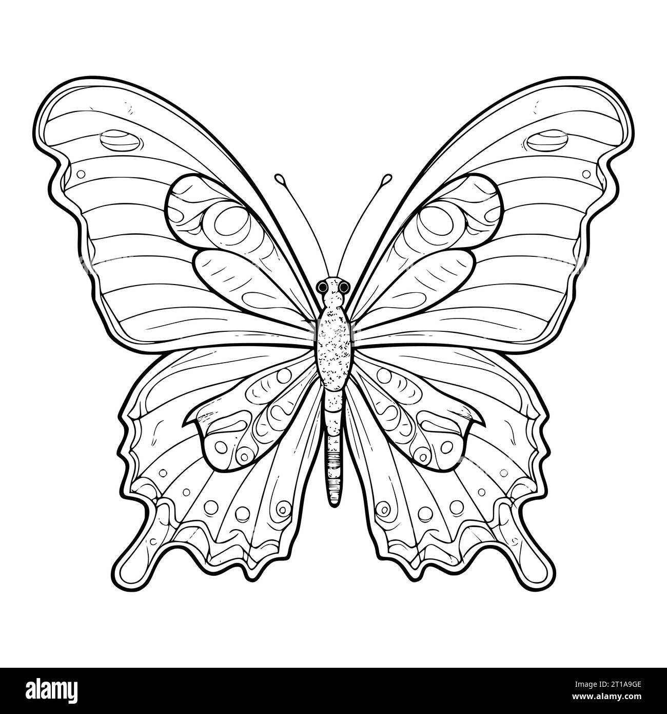 Butterfly Coloring Page for Kids Stock Vector