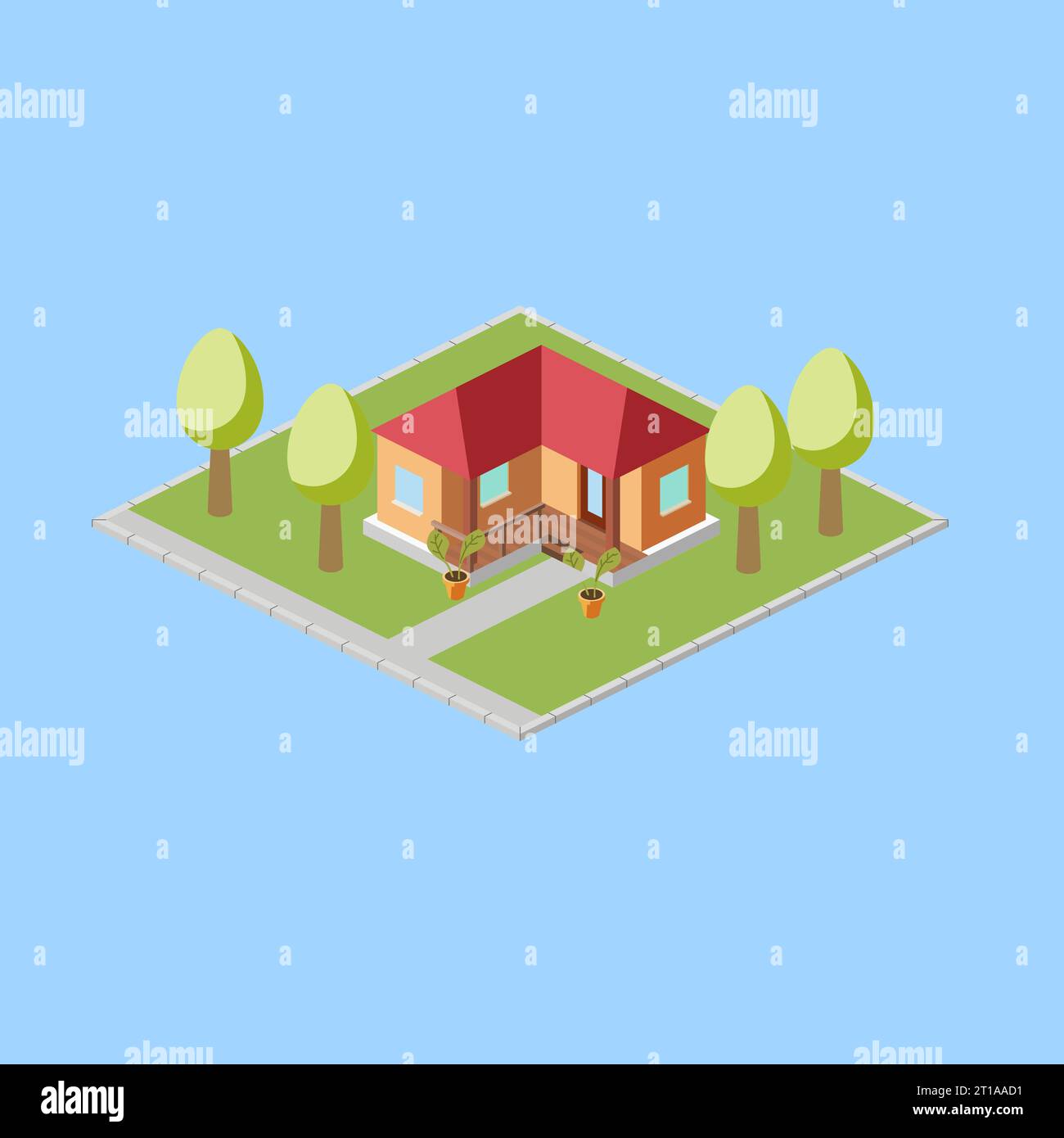 Isometric residential building, vector illustration Stock Vector Image ...