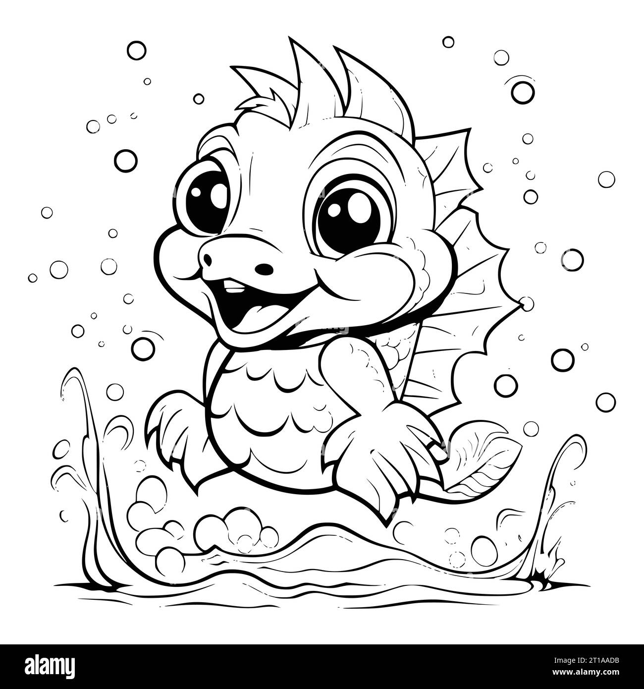 Cartoon Coloring Page Drawing For Kids Stock Vector Image & Art - Alamy