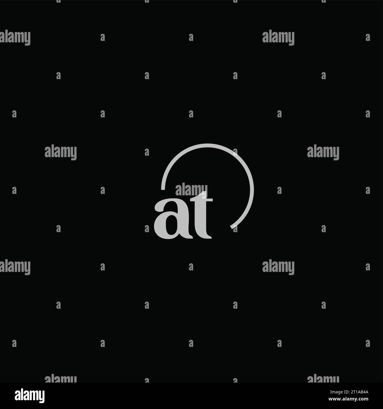 AT initials logo monogram design ideas Stock Vector
